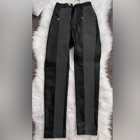 Maniere De Voir Black and Gray Straight Leg Pants - Picture 1 of 5